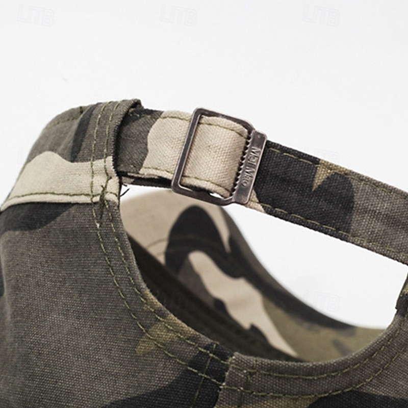 Men's Flat Cap Sun Hat Trucker Hat Black Green Polyester Fashion Casual Street Daily Camo / Camouflage Adjustable Sunscreen Breathable4