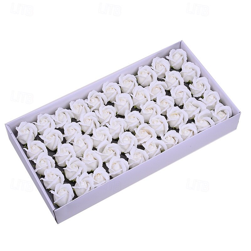Rose Soap Flower Heads, Artificial Floral Heads for DIY Bouquet, Gift Box Decoration, Crafting, Wedding Party Favors, Fake Rose Heads for Gift Wrapping and Arrangements4