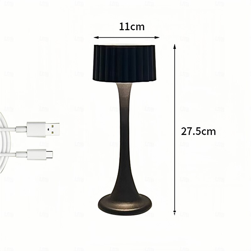 Led Rechargeable Desk Lamp Bedroom Bedside Small Night Light Touch Creative Desktop Atmosphere Light Eye Protection Retro Table Lamp Lighting Fixture  USB 1PC2