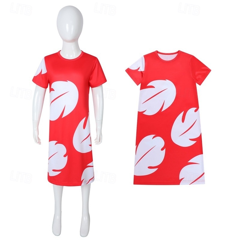 Lilo Cosplay Costume Cosplay Movie Cosplay for Women's Girls' Kid's Adults' Halloween Carnival Party