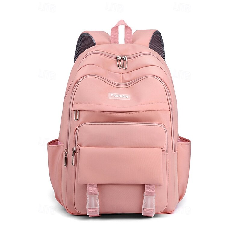 Women's Fashion Macaroon Color Waterproof Nylon Backpack, Large Capacity Multi-compartment, Durable Design, Adjustable Shoulder Straps, Suitable for School, College and Daily Use3