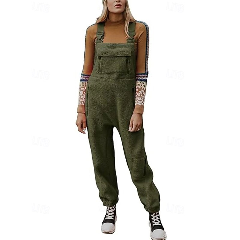 Women's Normal Jumpsuit Streetwear Solid Color Sleeveless U Neck Pocket Street Going out Regular Fit Black White Pink Summer