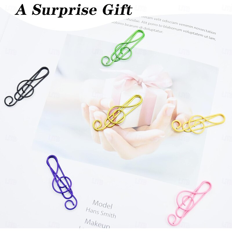 30Pcs Music Paper Clips, Metal Musical Notes Shaped Bookmark Clips for Desk Bookmark Office School Notebook4