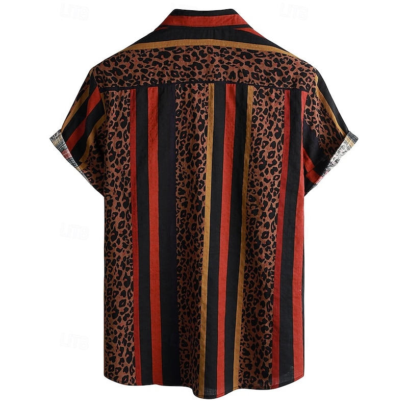 Retro Vintage Boho 1970s Shirt Hawaiian Shirts Hippie Aztec Tribal Fancy Dress Men's Halloween Carnival Music Festival Beach Vacation Wear Retro Theme Party Adults' Shirt2