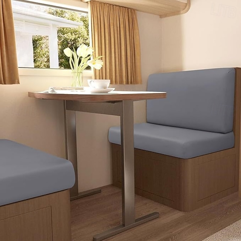 2-Piece Stretch RV Dinette Cushion Covers Milk Silk Sofa Cushion Covers - Perfect for RV Seats, Sofa Pads, and Banquette Cushions - Soft, Durable, and Easy to Install