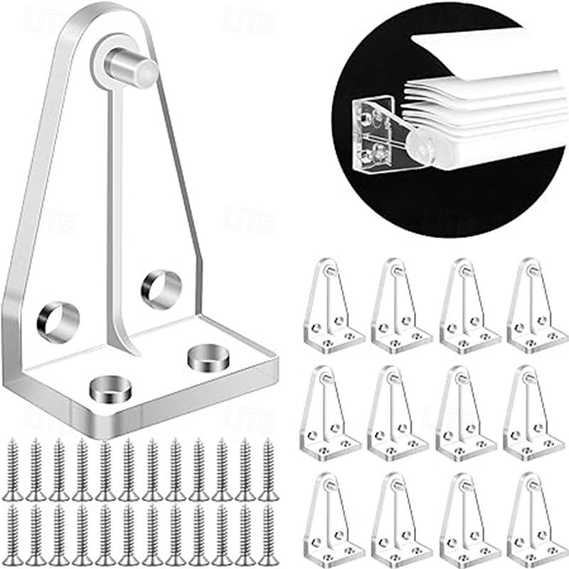 12 Pieces 1 Inch Hold Down Brackets Clear Plastic Hooks Blind Holder Replacements for 1 Inch Mini Horizontal Blinds Shades Windows Doors