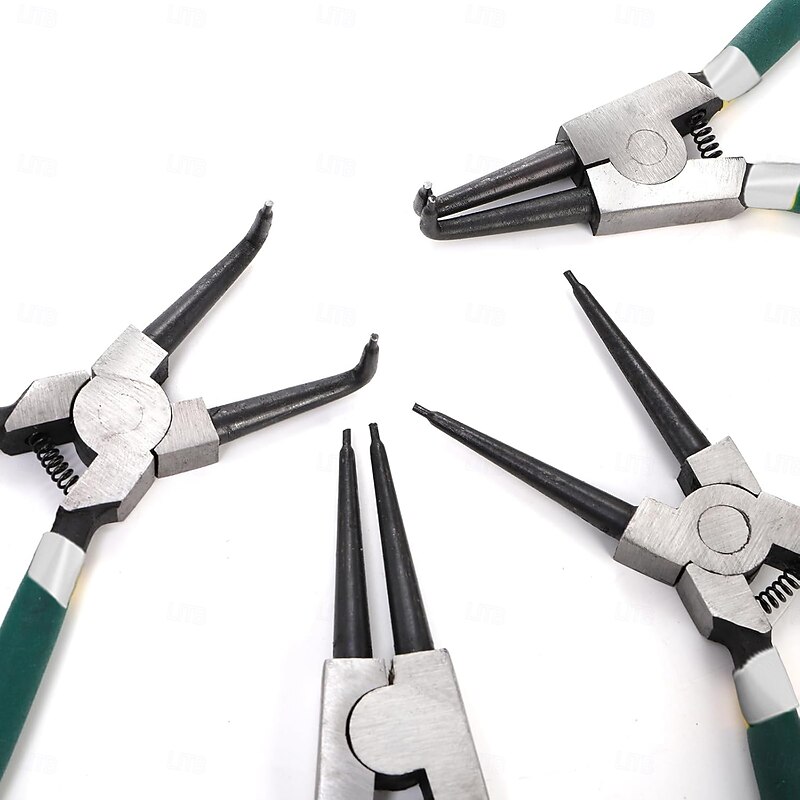 4 Piece 7 Inch Internal/External Snap Ring Pliers Set Heavy Duty Circlip Pliers Kit Straight/Bent Jaw Pliers for Ring Remover Retaining and Remove Hoses4