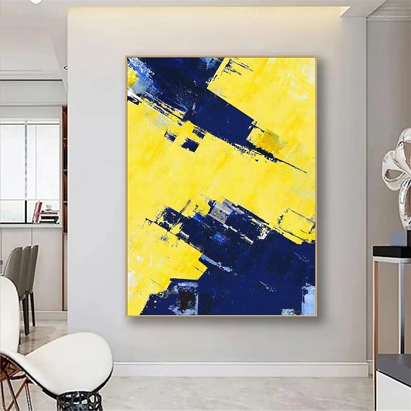 Yellow oil painting abstract oil painting Handmade abstract Golden Vortex Artisan-Textured Abstract Oil Painting Hand-painted  Impasto Collision Gallery-Ready Black Float Frame Canvas Paingting2