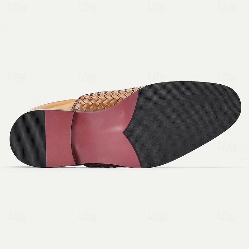 Men's Woven Leather Clogs & Mules – Stylish Casual Crochet Walking Shoes for Summer, Beach and Outdoor Activities4