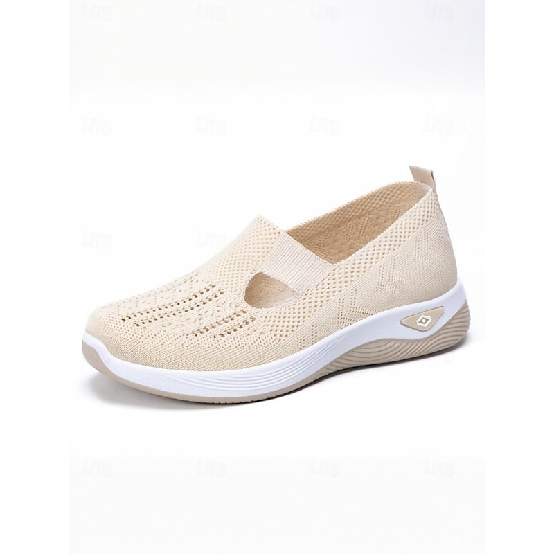 Women's Green Slip-On Athletic Sneakers with Breathable Mesh, Arch Support, Perfect for Walking and Casual Wear 23