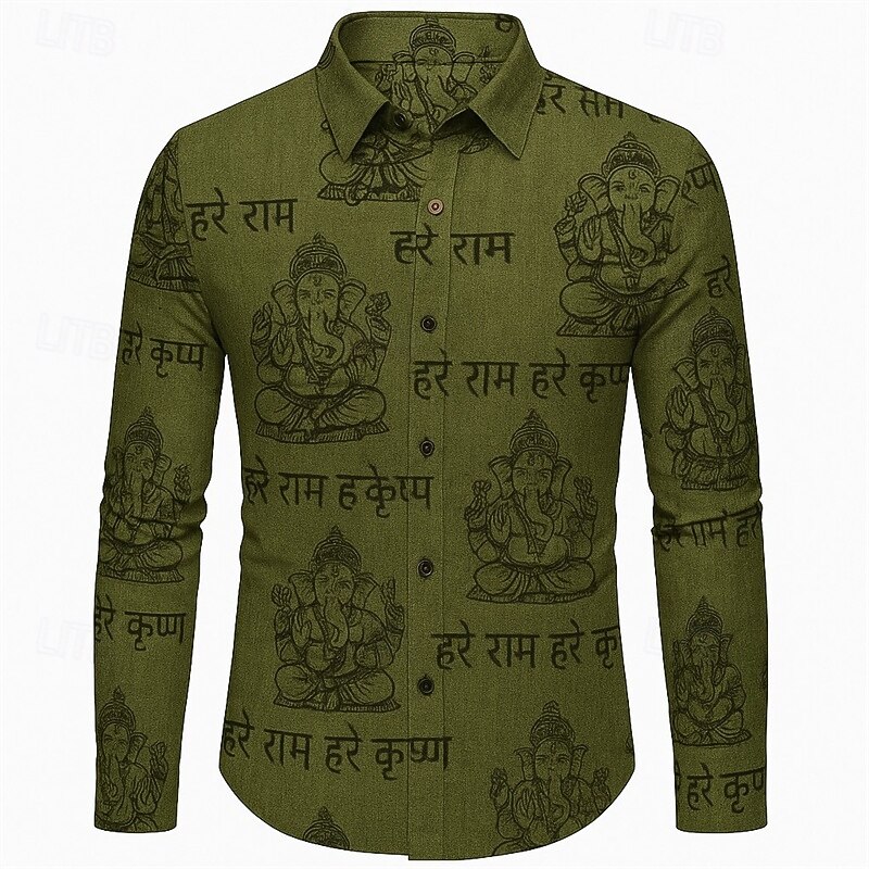 Retro Vintage Boho 1970s Shirt Hippie Abstract Fancy Dress Men's Halloween Carnival Street Dance Retro Theme Party Festival Adults' Shirt