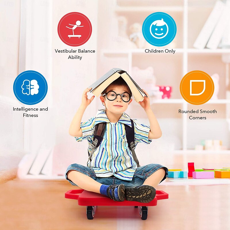 Kids Manual Sport Scooter with Handles & Universal Wheels - Safety Plastic Scooter for Ages 6-123