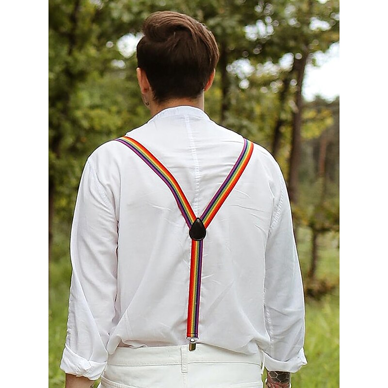 Rainbow Bow Tie and Suspenders Set – Adjustable Elastic Accessories for Men and Women, Vibrant Pride Outfit for LGBT Festivals, Parades, Parties & Themed Events2