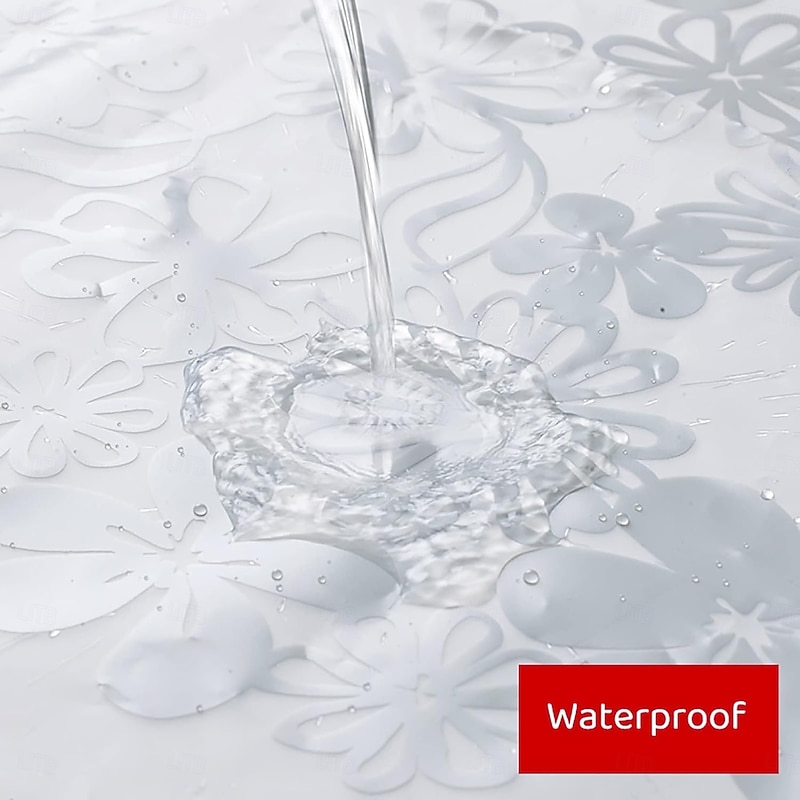 PEVA Shower Curtains, Water Resistant Bath Curtain for Bathroom Shower and Tub with Hooks Extra Long 240cm4