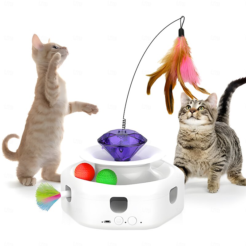 Feather Toy Interactive Toy with Rechargeable Pet Friendly Durable Automatic for Cat Indoor Pet Play