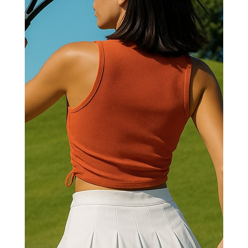 Women's Patchwork Sport Shirt Tennis Shirt Tennis Top Seamless Breathable Tennis Golf Pickleball White Dark Navy Orange Tennis Clothing2