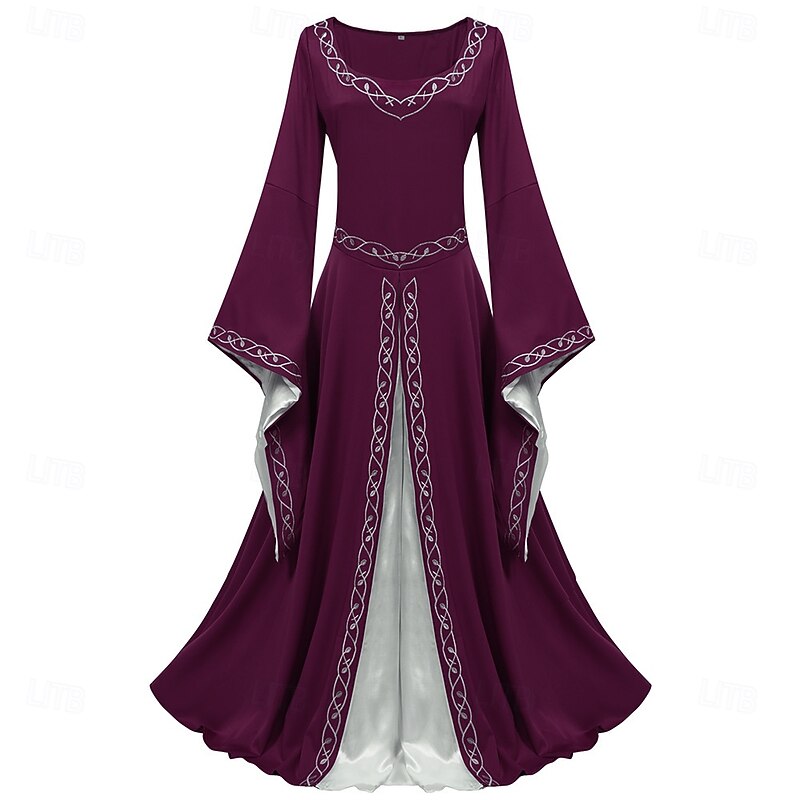 Medieval Renaissance Cocktail Dress Prom Dress Viking Outlander Elven Fancy Dress Women's Celtic Fantasy Royal Halloween Carnival Masquerade Party LARP Ren Faire Adults Dress3