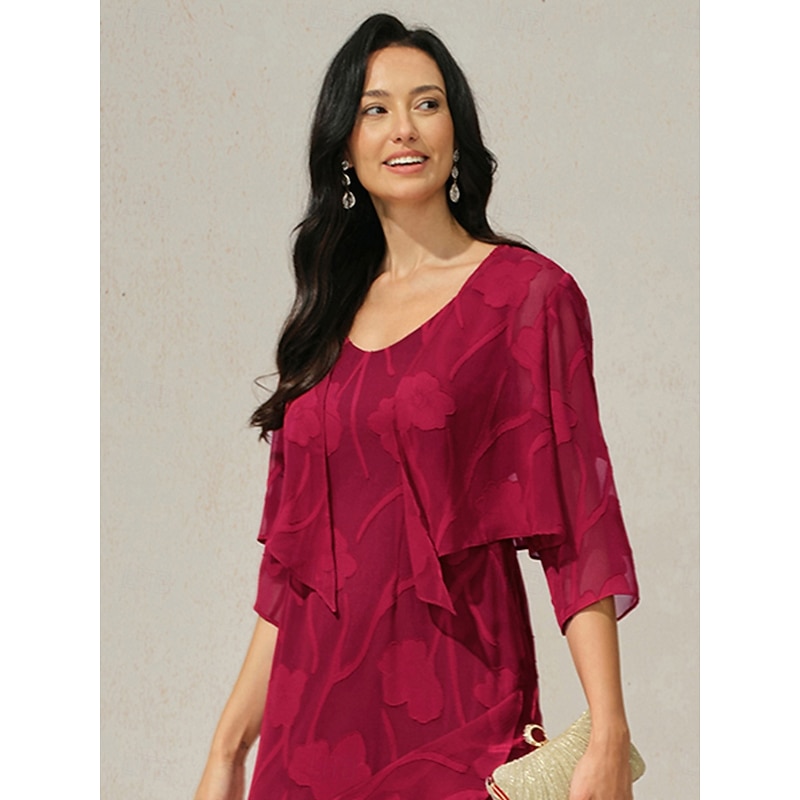 Women's Shrugs Solid Color Floral Graphic Elegant Stylish Basic 3/4 Length Sleeve Asymmetrical Crop Tops Wedding Guest Beach Wedding Sequins Patchwork Red Summer Spring Fall