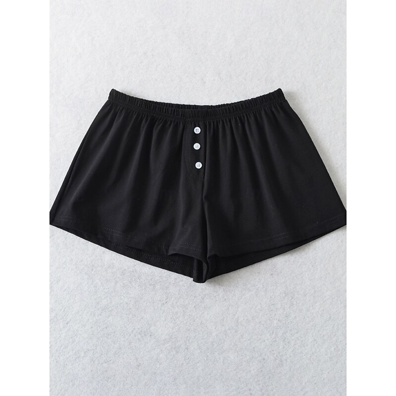 Women's Shorts Solid Color Chinos Fashion Casual Athleisure Short Mid Waist Plain Elastic Waistband Comfy Soft Comfortable Stretchy Outdoor Street Light Gray Black White Blue Summer Loose Fit3