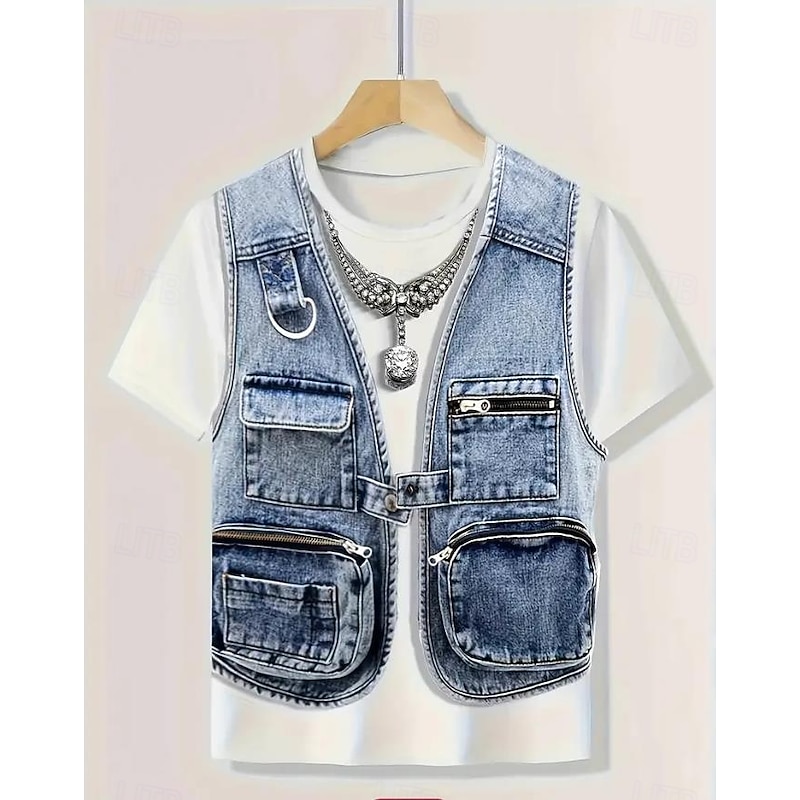 Women's T Shirt Graphic Vintage Stylish Western Short Sleeve Crew Neck Round Neck Regular Tops Daily Going out Weekend Print Blue Summer Spring3