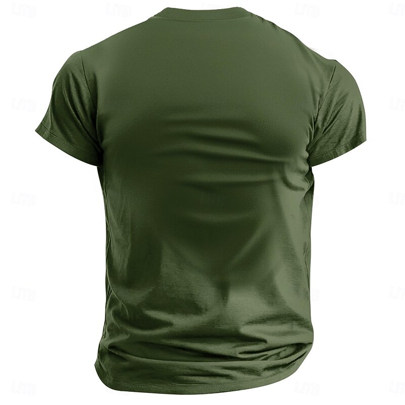 Men's Funny Duck T Shirt Henley Shirt Short Sleeve Designer Retro Vintage Casual Street Casual Daily Summer Spring Light Green Light Blue Blue Green khaki Henley Collar Henley Henley T-Shirt3