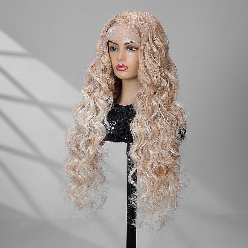 Synthetic Lace Wig Body Wave Style 30 inch Multi-color Middle Part 13x4 Lace Front Wig Women's Wig A33