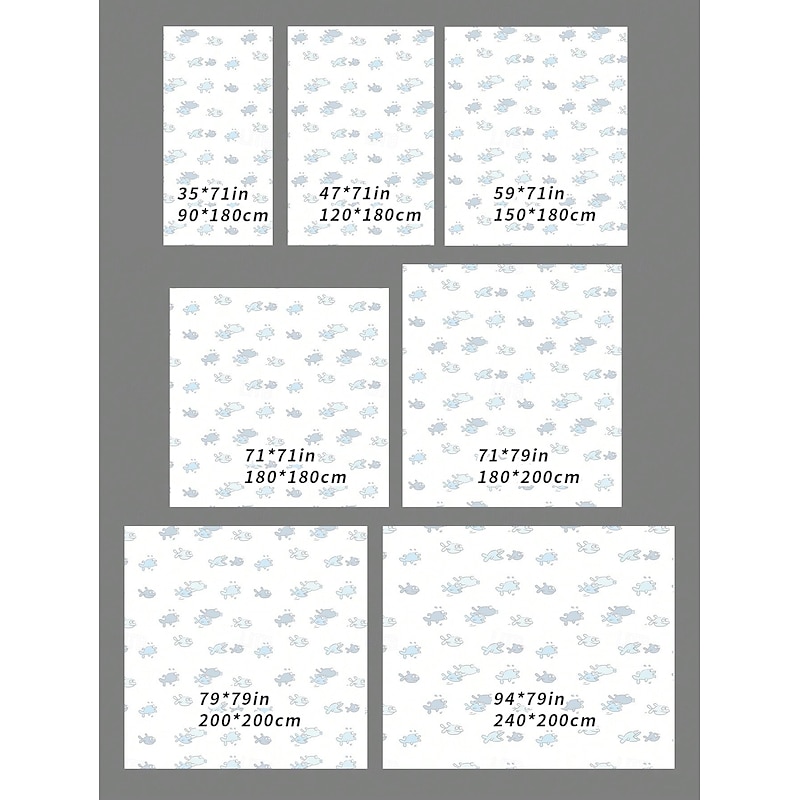 PEVA Long Clear Shower Curtain, 180x200cm 70"x79" Waterproof Lightweight Fish Shower Curtain Liner, Fashion Bath Shower Curtains with 12 Grommets Hooks for Bathtub Bathroom3