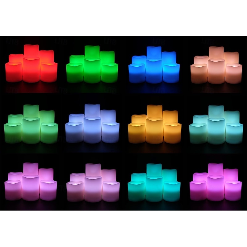 Set of 3 LED Candle lights Multi-Color Changing Real Wax Ivory Pillar Candles (4'' 5'' 6'') with 18-Key Remote and Timer Control Realistic Flameless Flicker Mode Battery Operated Mood Light Wedding Holiday Decor4
