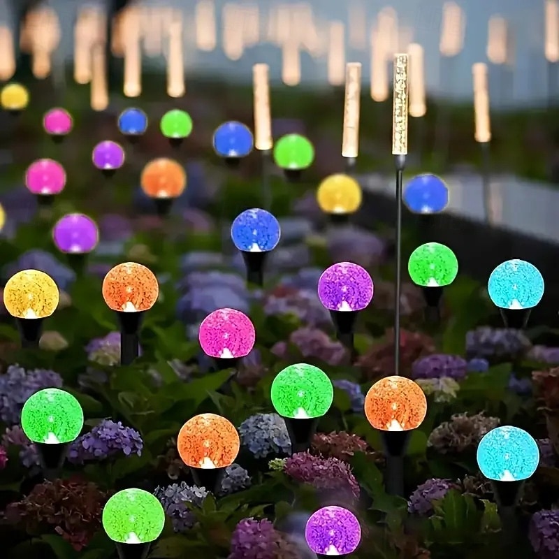 Solar Pathway Lights Landscape Lights Bubble Beads Shaped Outdoor Professional Waterproofing Solar String Lights for Path Garden Patio Decorative Creative Lamp2