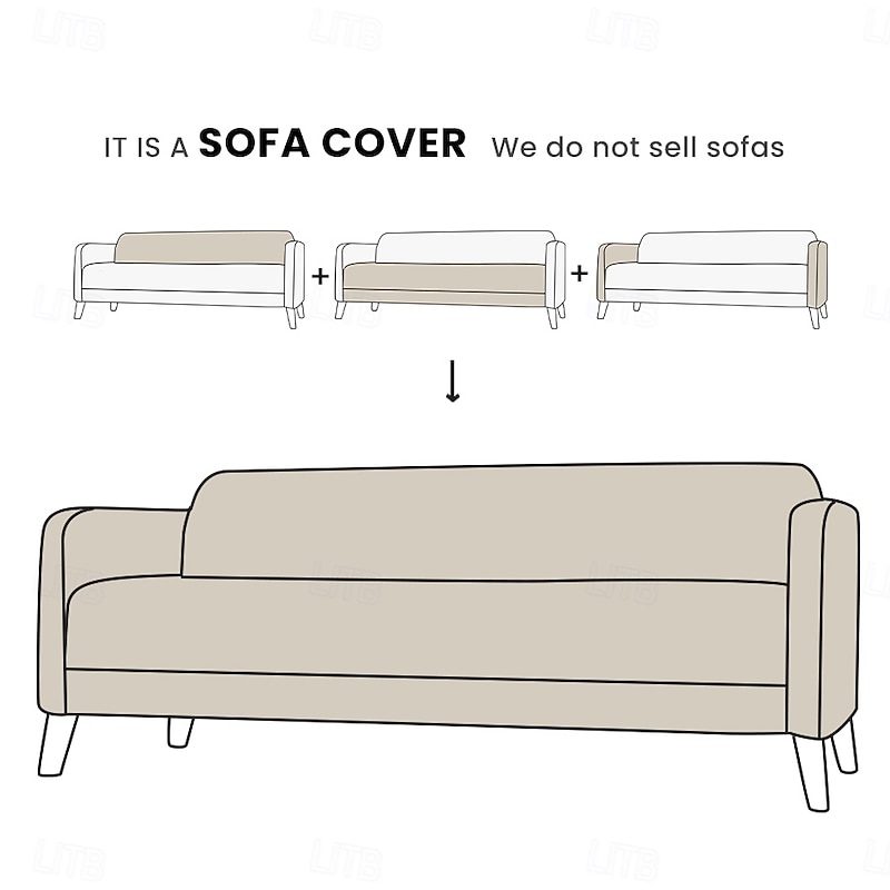 Sofa Cover Solid Color Quilted Polyester Slipcovers2