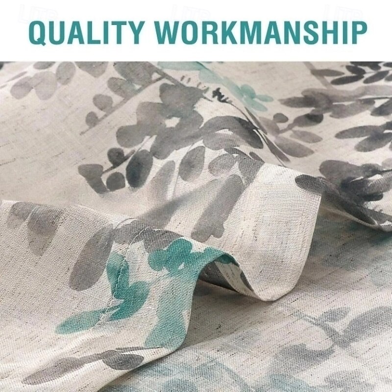 Sheer Linen Curtains Semi Sheer Curtains Draperies for Living Room/Bedroom Vintage Classical Floral Printing Window Treatment Grommet 2 Panels, Coral and Taupe4