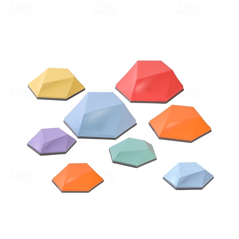 Geometric River Crossing Stones for Kids - Sensory Integration Training & Preschool Balance Toys