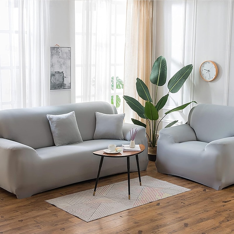 Couch Cover for Living Room, 4 Seater Stretch Furniture Protector Dust-Proof Loveseat Cover All-Inclusive Cover Furniture Protector Chair Covers for Living Room