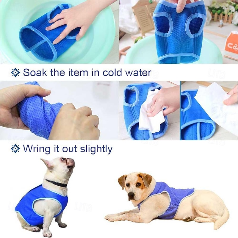 Breathable Dog Cooling Vest with Velcro Harness for Medium Large Small Dogs - Cooling Jacket for Outdoor Hiking Training4