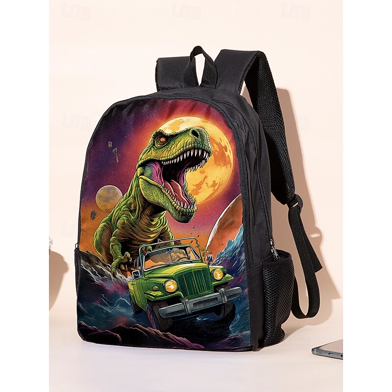 Kids' 3-Piece Dinosaur Backpack Set with Lunch Bag and Pencil Case, T-Rex Print, Lightweight School Bag for Boys, Girls and Elementary Students4