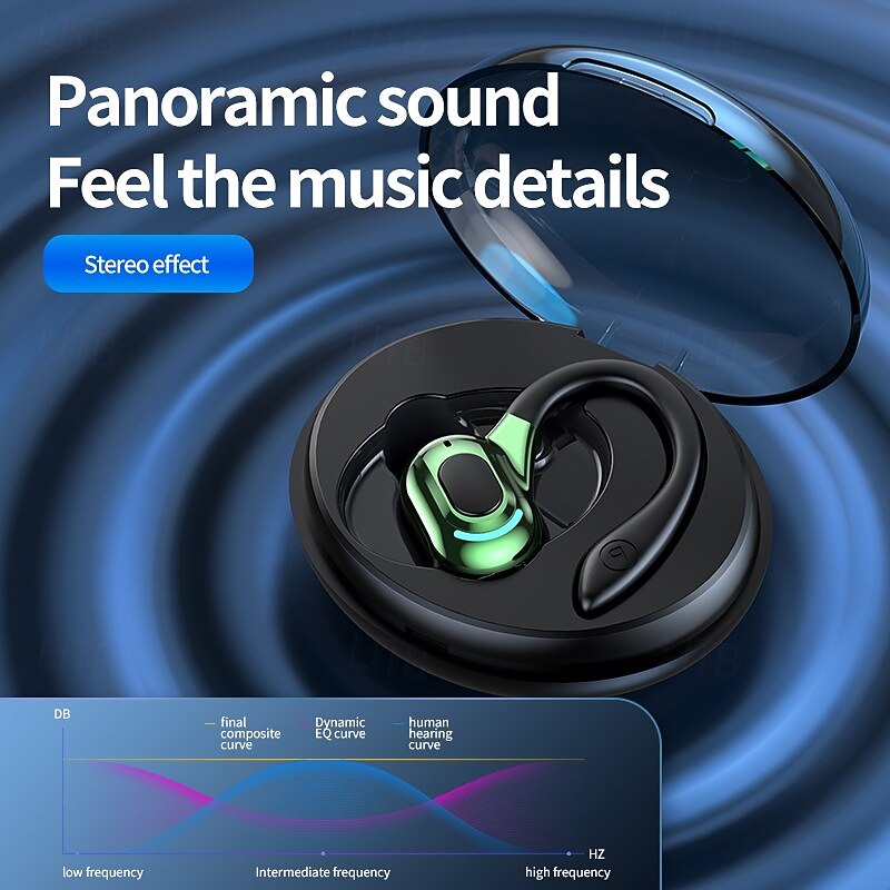 L8 Wireless Bluetooth Ear Hook Earbuds – IPX4 Waterproof, 14H Battery, Dual-Port Charging Case, HiFi Sound, Lightweight Sport Gaming Headphones