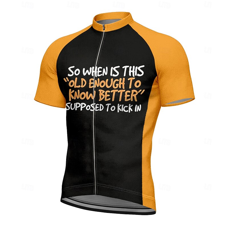 Men's Cycling Jersey Graphic Color Block Letter & Number Short Sleeve Bike Tee Tshirt Jersey Top with 3 Rear Pockets UV Resistant Quick Dry Front Zipper Reflective Strips Sports Black Army Green Navy4