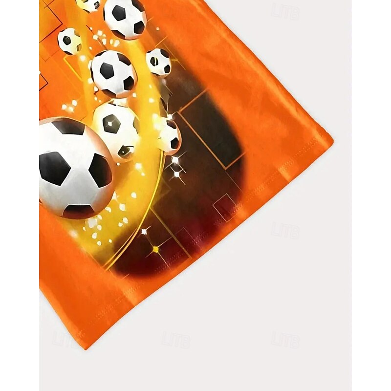 Boys 3D Football T shirt Tee Short Sleeve Summer Spring Fashion Basic Kids 4-12 Years Crew Neck Outdoor Casual Daily Regular Fit4