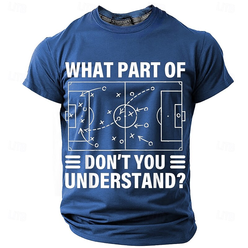 Men's Funny Soccer T-Shirt, "What Part Don't You Understand" Football Tactical Play Diagram Graphic Tee2