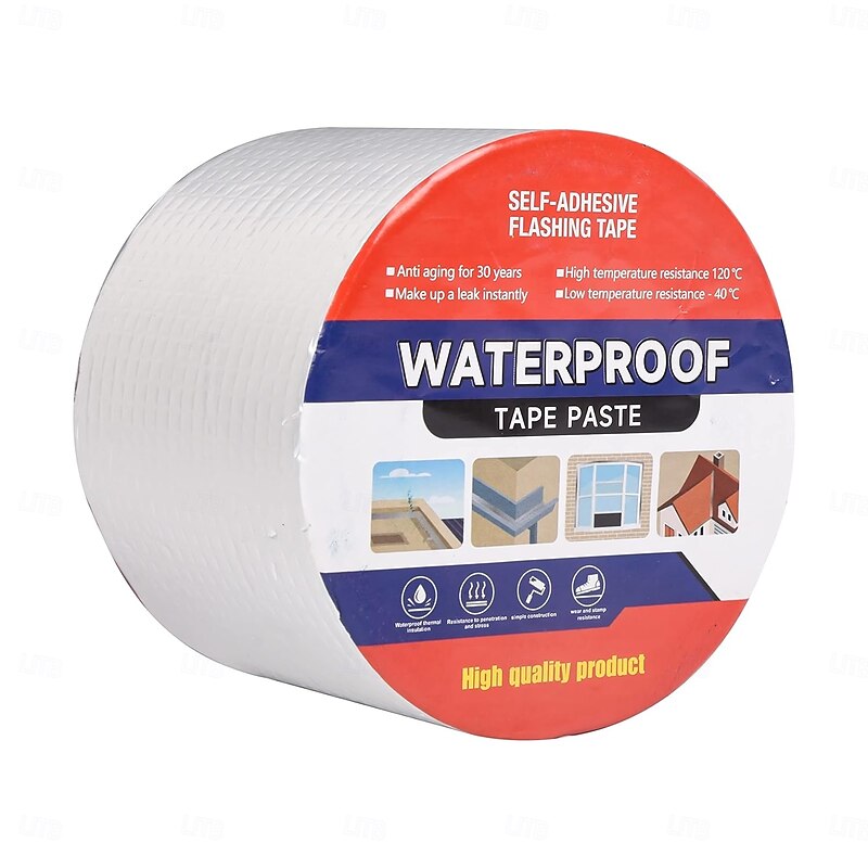 Butyl Tape Waterproof Sealant Tape, Aluminum Foil Duct Sealing Tape for RV Roof Repair, Boat and Pipe Sealing, Silicone, Glass & EDPM Roof Leak Patching