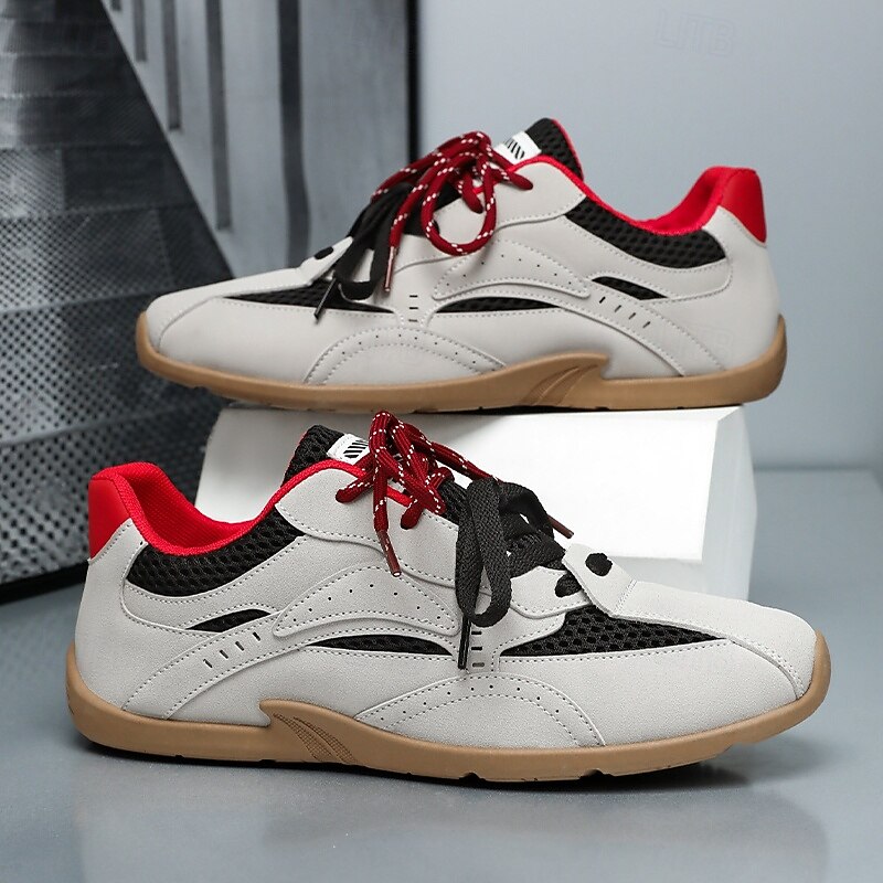 Men's Beige and Black Casual Sneakers with Stylish Design - Fashion-forward, Versatile, Suitable for Casual Outings, School  and Weekend Wear3