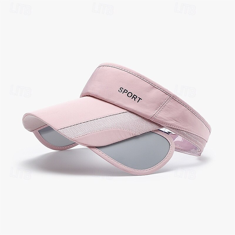 Tennis Sport Visor Sun Visor Women's Solid Colored Classic Fashion Adjustable UV Sun Protection Breathable for Tennis Baseball Running Summer Black White Pink3