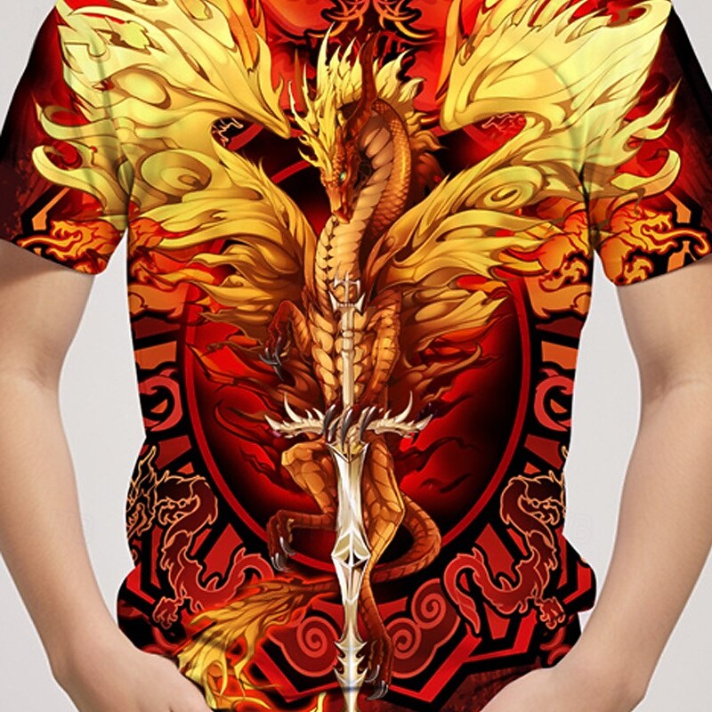 Dragonsword FLAMEBLADE Ruth Thompson-Nina Nylander Boys 3D Dragon T shirt Tee Short Sleeve Summer Spring Fashion Basic Kids 4-12 Years Crew Neck Outdoor Casual Daily Regular Fit2