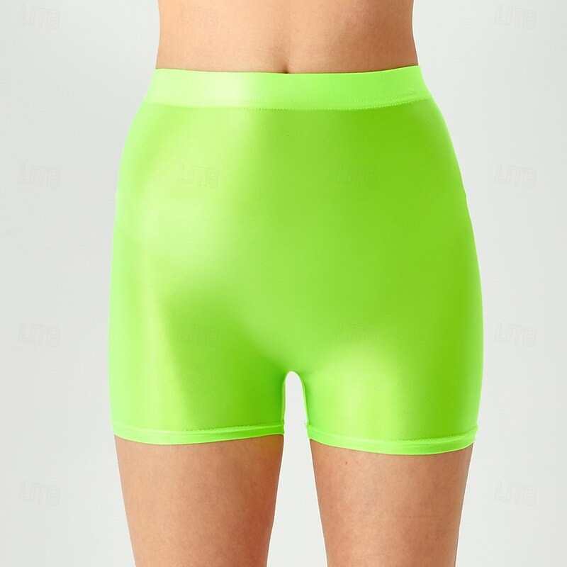 Shiny Blue Spandex Booty Shorts for Women - High Waist Festival Wear for Gym, Pride Parade, Rave, Carnival2