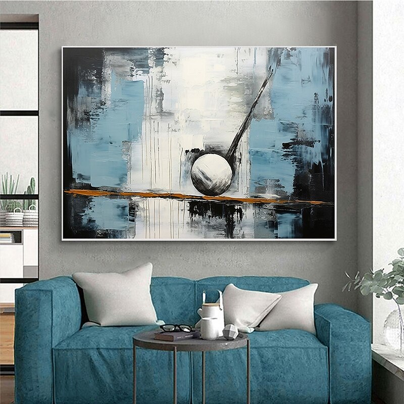 Handmade Original Golf Sport Oil Painting On Canvas Abstract Golf Ball Wall Art for Home Decor With Stretched Frame Without Inner Frame Painting4
