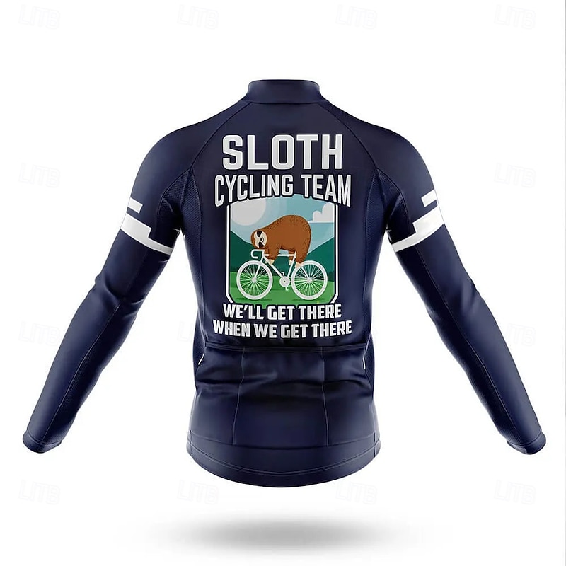 Women's Cycling Jersey Graphic Animal Letter & Number Long Sleeve Bike Jersey Top with 3 Rear Pockets Sunscreen UV Resistant Quick Dry Reflective Strips Sports Navy Blue Clothing Apparel2