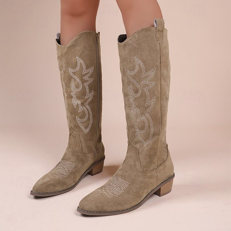 Retro Vintage 1970s Wild West Shoes Western Boot Hippie Cowgirl Cowboy Embroidery Fancy Dress Women's Halloween Carnival Casual Music Festival Adults' Shoes4