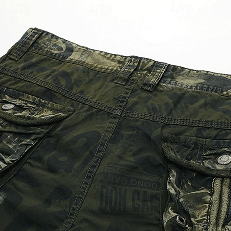 Men's Cargo Shorts Shorts Summer Shorts Multi Pocket Flap Pocket Camouflage Comfort Wearable Knee Length Outdoor Sport Daily Fashion Casual Blue Army Green4