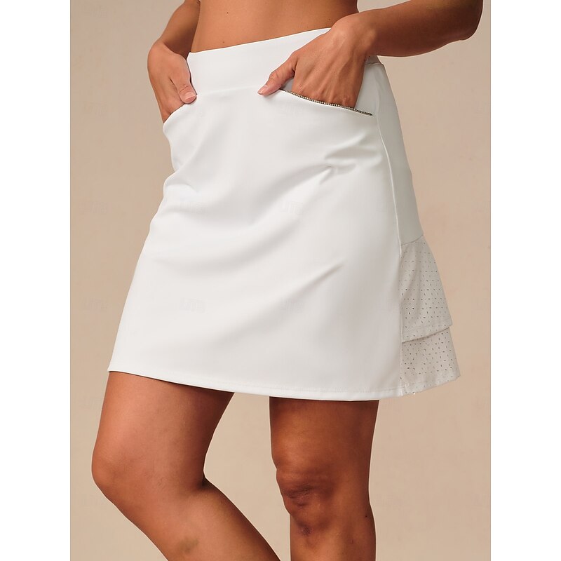 Women's Golf Skorts White Rose Red Skirt Ladies Golf Attire Clothes Outfits Wear Apparel