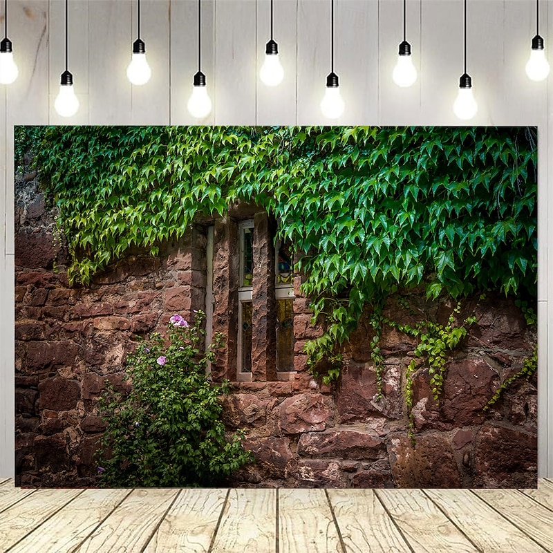 Wall Window Green Plant Hanging Tapestry Mural Art Large Tapestry Mural Decoration Photo Background Carpet Curtain Home Bedroom Living Room Decoration3